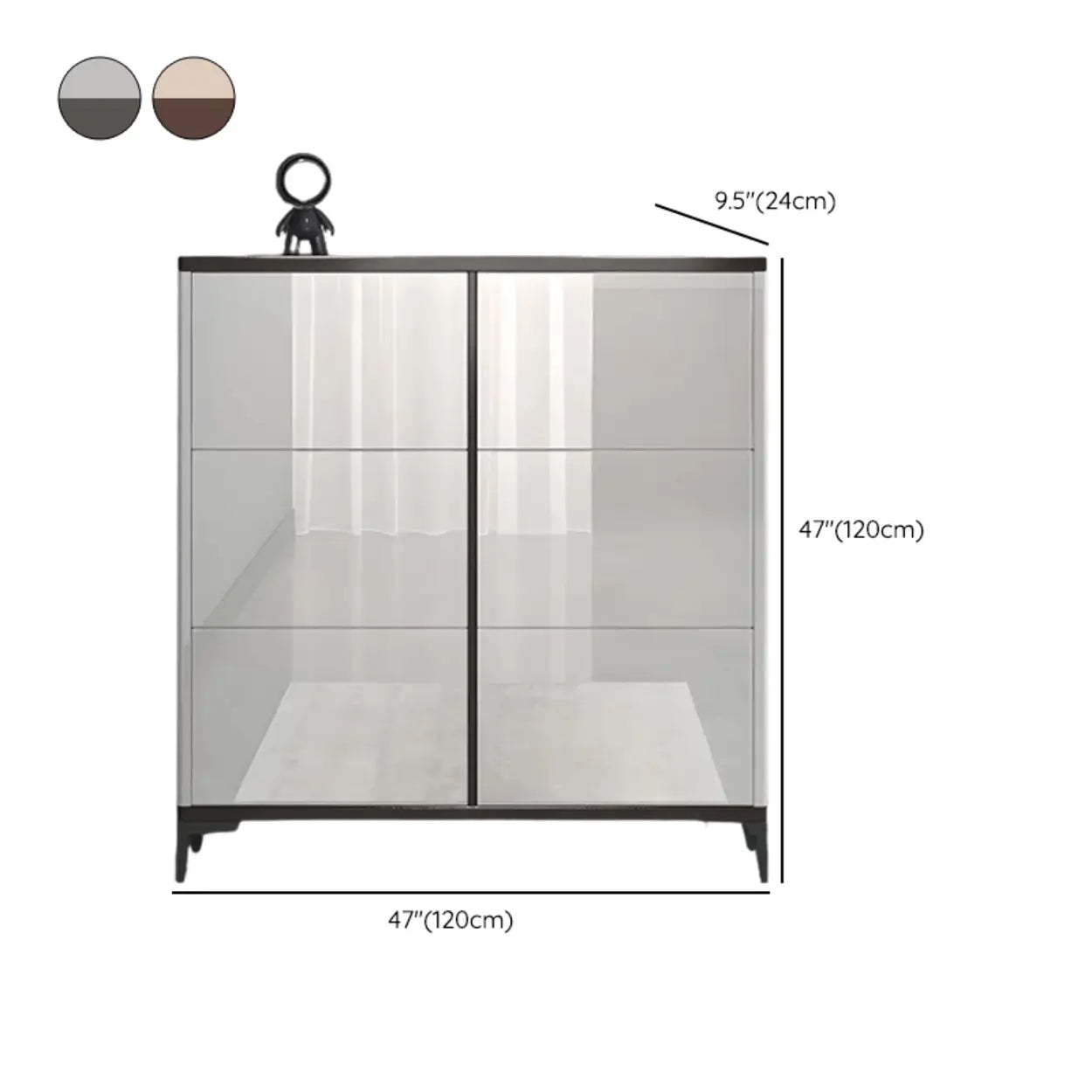Modern Cream Wood Large Entryway Shoe Cabinet