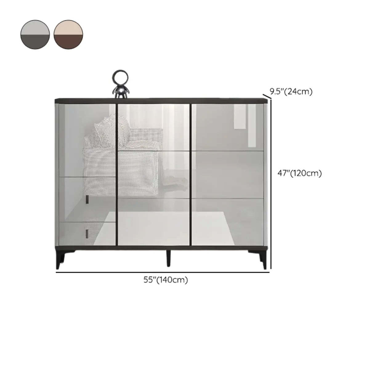 Modern Cream Wood Large Entryway Shoe Cabinet
