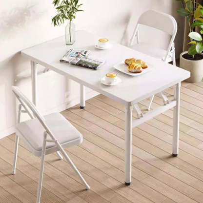 Rectangular Wood Folding Dining Table — Black / Table Only