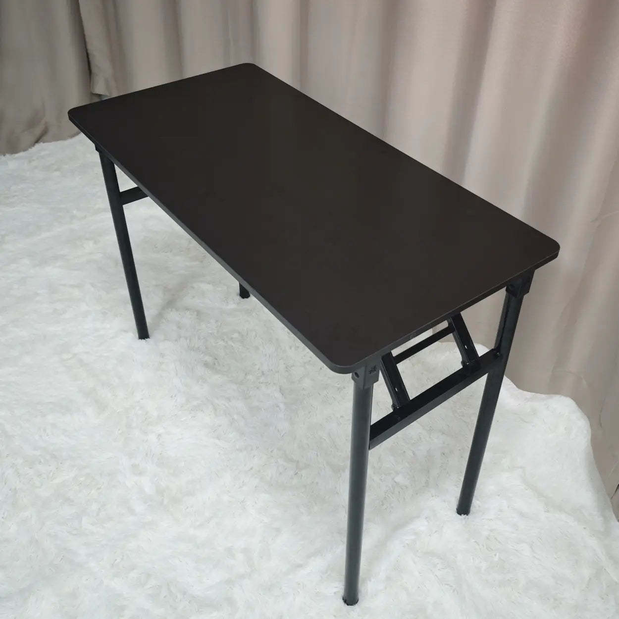Lighom modern rectangular folding white dining tables — 39.4"L x 19.7"W x 29.5"H / Black