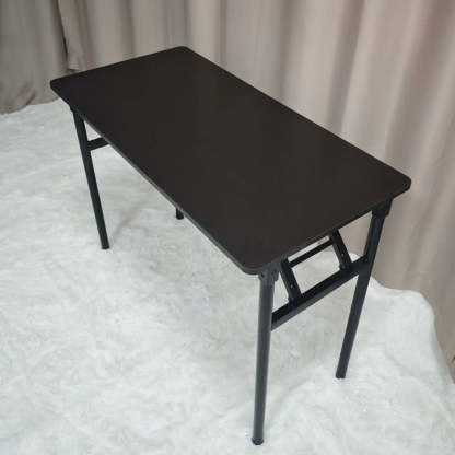 Rectangular Wood Folding Dining Table — Black / Table Only