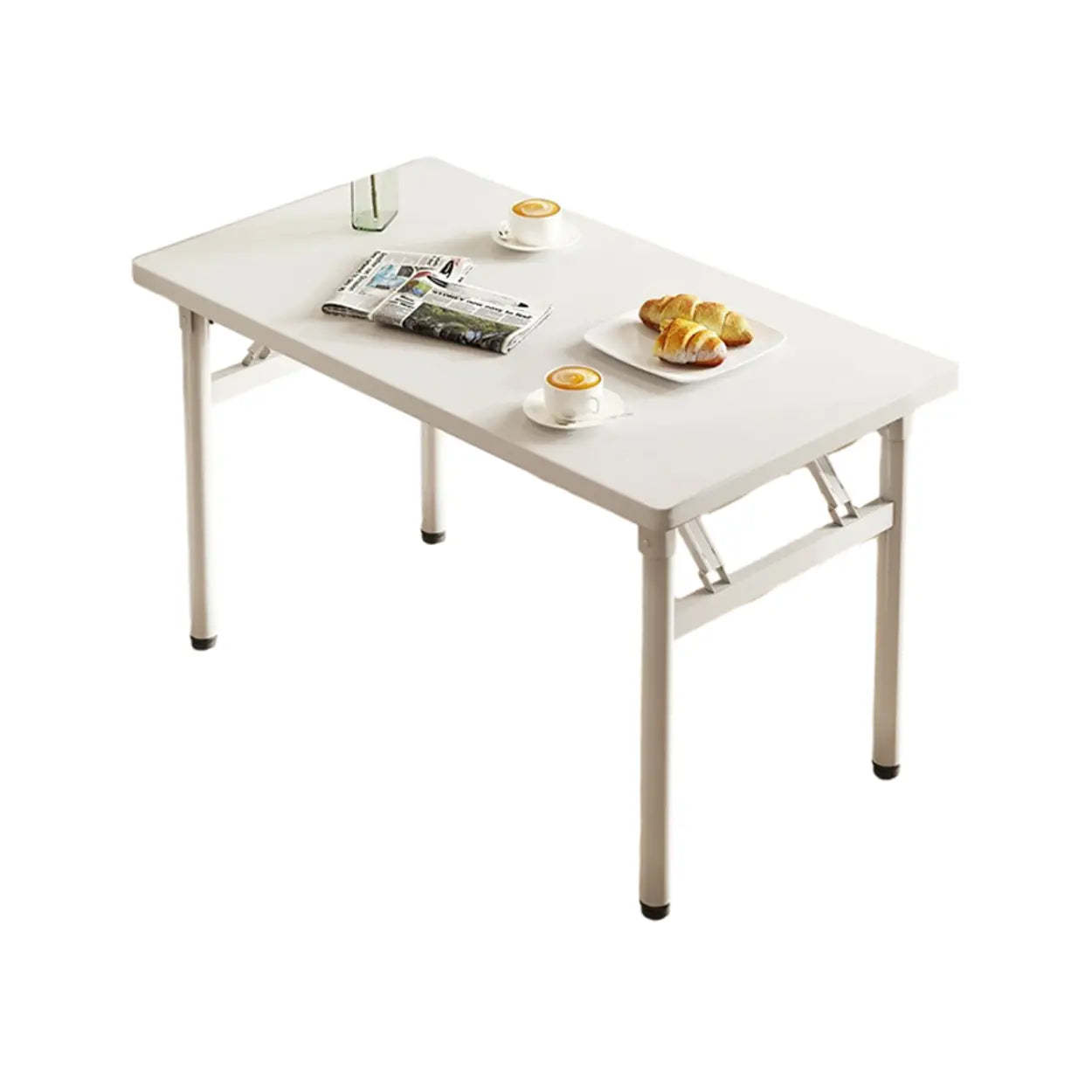 Rectangular Wood Folding Dining Table — White / Table Only