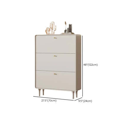 Modern Cream Wood Hallway Shoe Cabinet