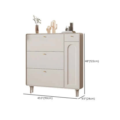 Modern Cream Wood Hallway Shoe Cabinet
