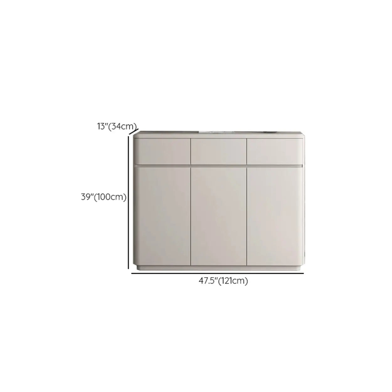 Modern Rectangular Gray Wood Hallway Large Shoe Cabinet