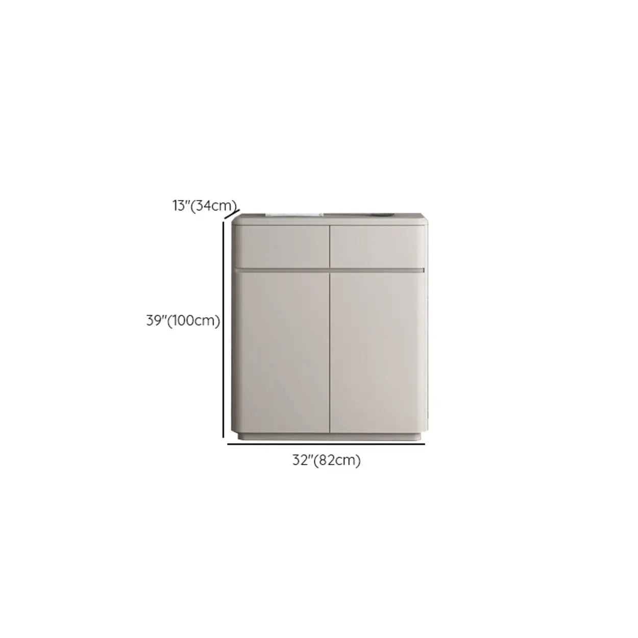 Modern Rectangular Gray Wood Hallway Large Shoe Cabinet