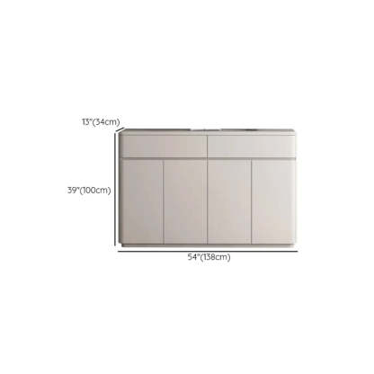 Modern Rectangular Gray Wood Hallway Large Shoe Cabinet