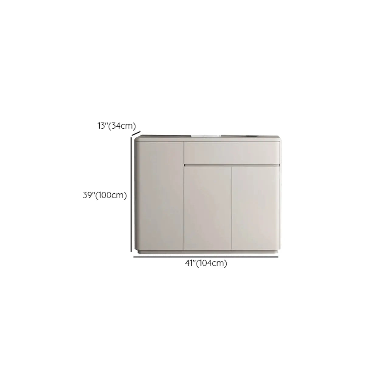 Modern Rectangular Gray Wood Hallway Large Shoe Cabinet