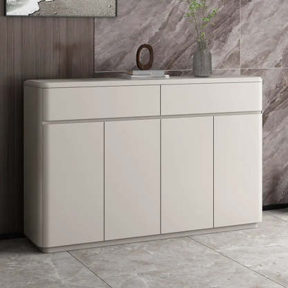 Modern Rectangular Gray Wood Hallway Large Shoe Cabinet
