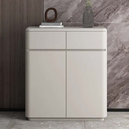 Modern Rectangular Gray Wood Hallway Large Shoe Cabinet