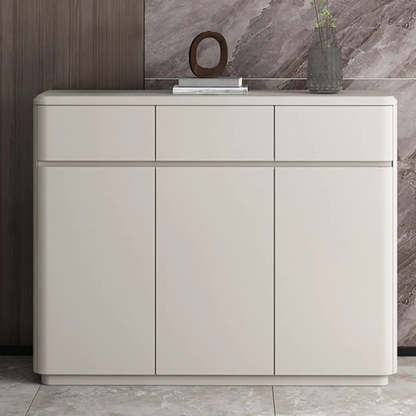 Modern Rectangular Gray Wood Hallway Large Shoe Cabinet