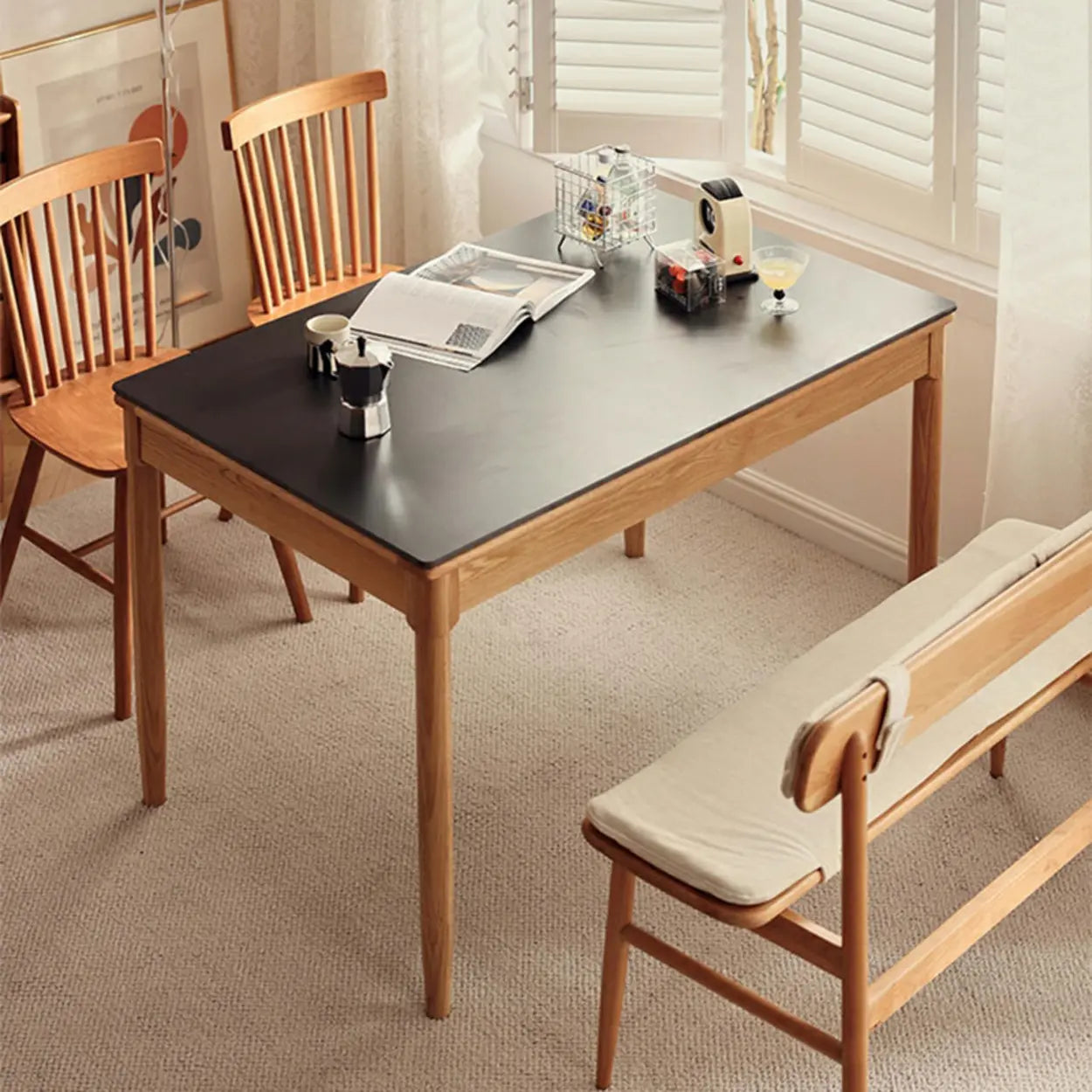 Modern White Wood Kitchen Extendable Dining Table — White / Table Only