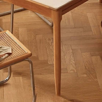Modern White Wood Kitchen Extendable Dining Table