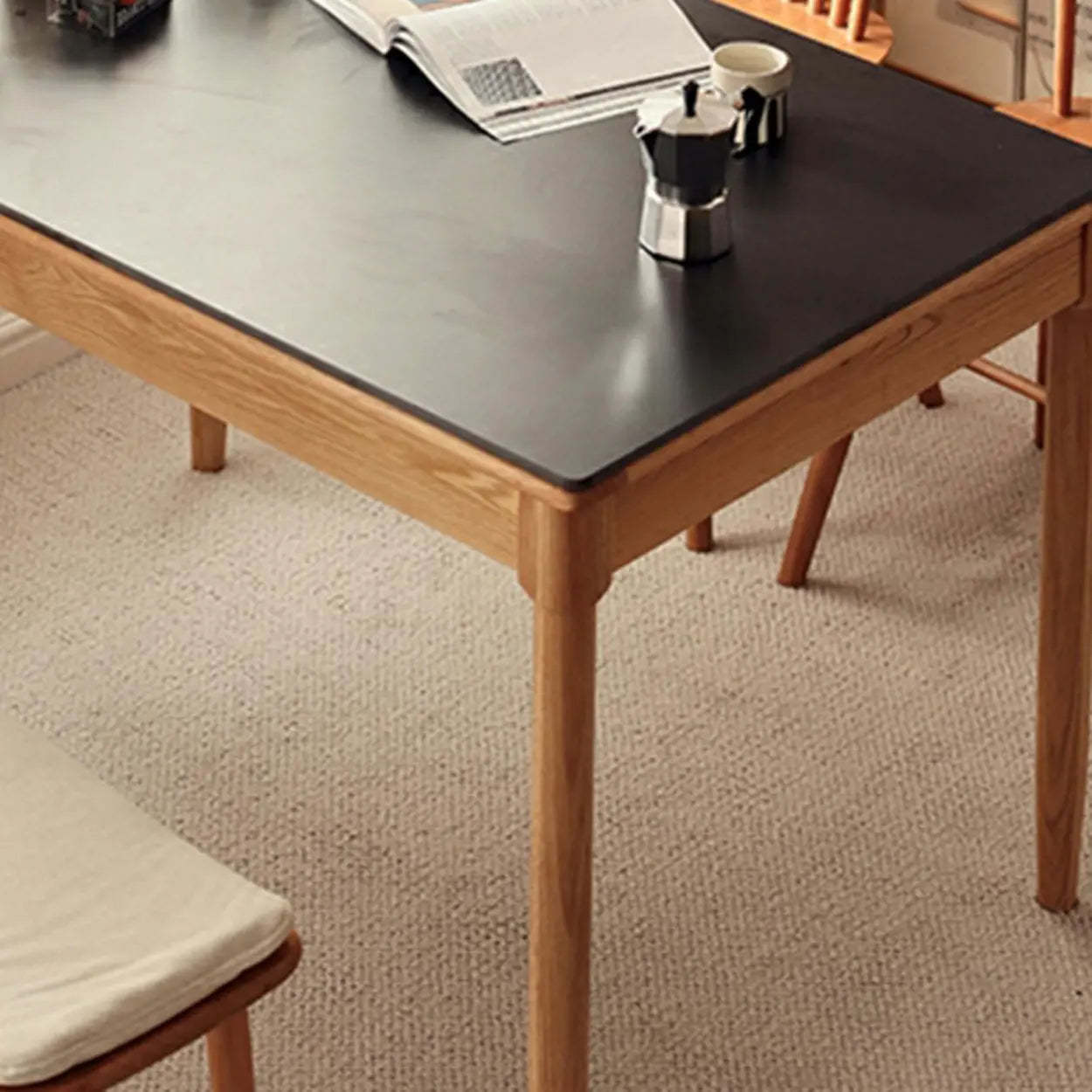 Modern White Wood Kitchen Extendable Dining Table
