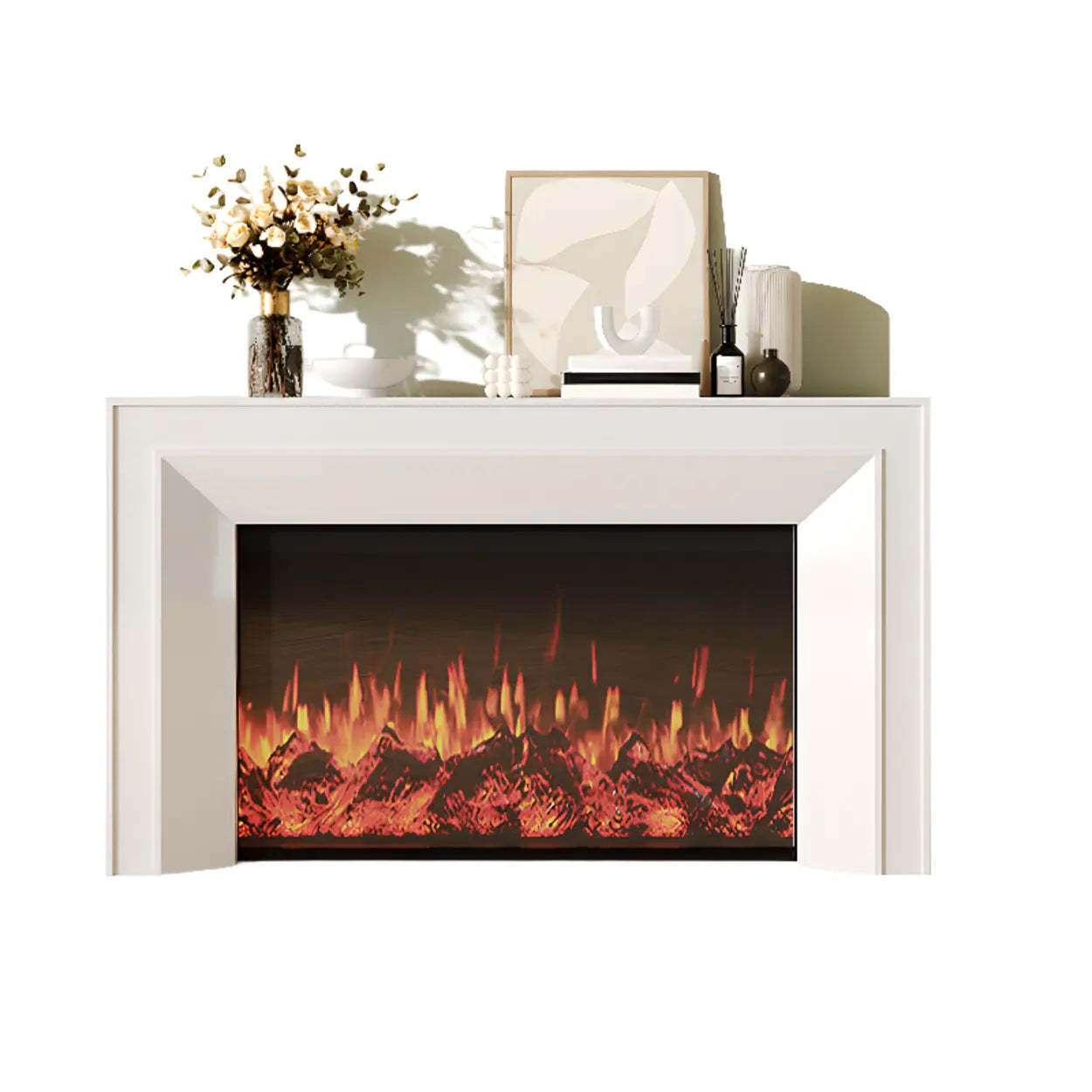 Modern Rectangular Black Wood LED TV Stand