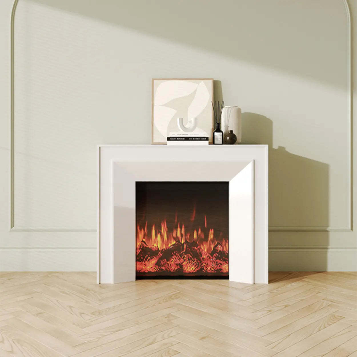 Modern Rectangular Black Wood LED TV Stand — Black