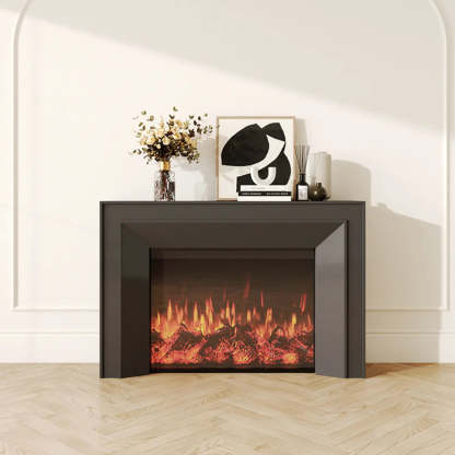 Modern Rectangular Black Wood LED TV Stand