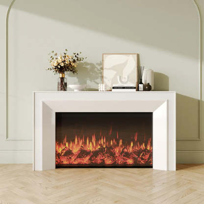 Modern Rectangular Black Wood LED TV Stand