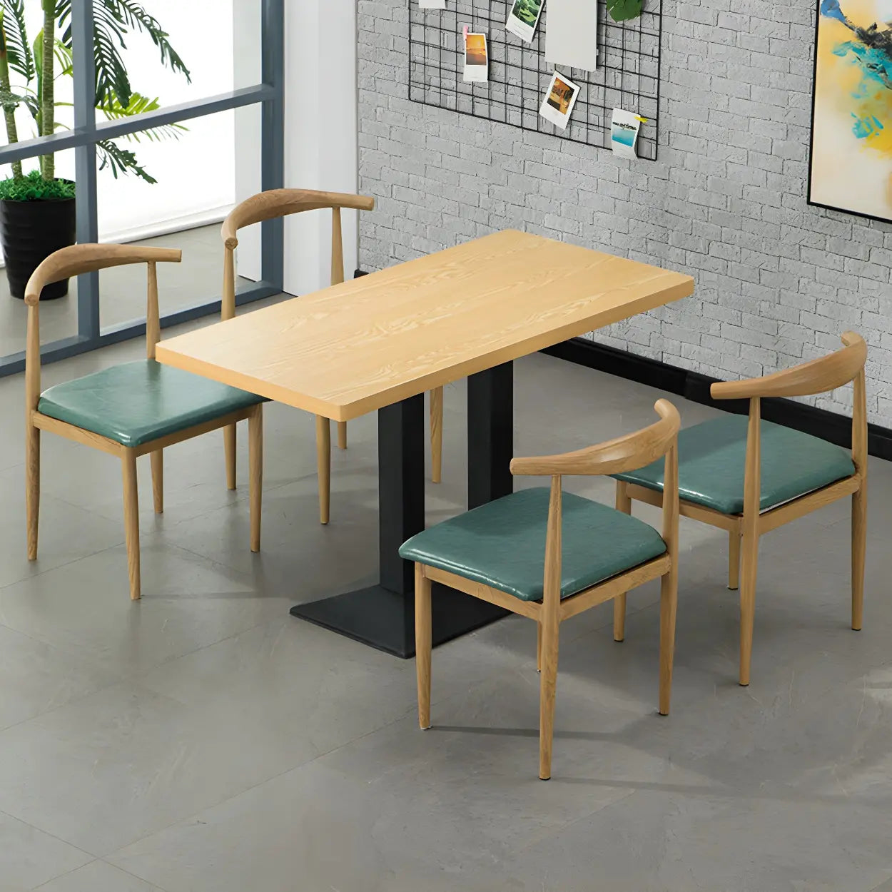 Modern Rectangular Wood Dining Table — Natural Finish / Table Only