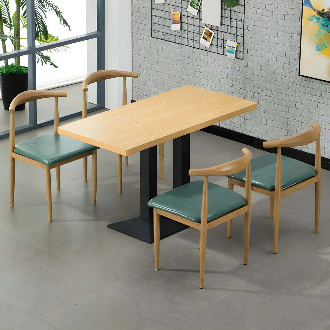 Modern Rectangular Wood Dining Table — Natural Finish / Table Only