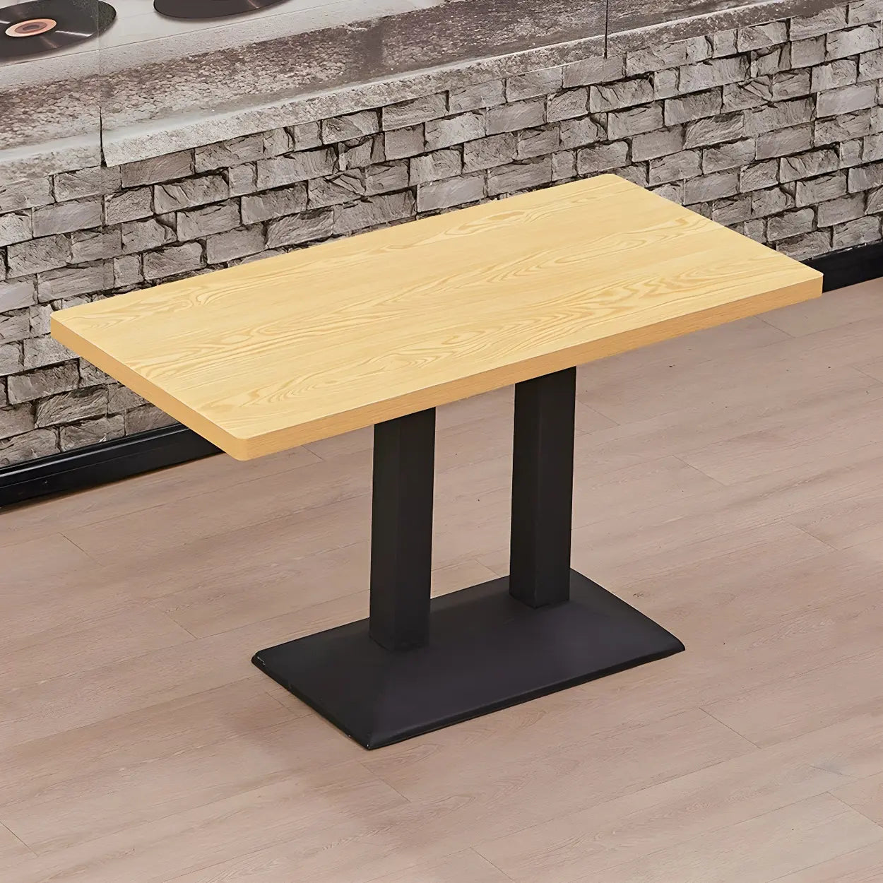 Modern rectangular wood metal dining tables