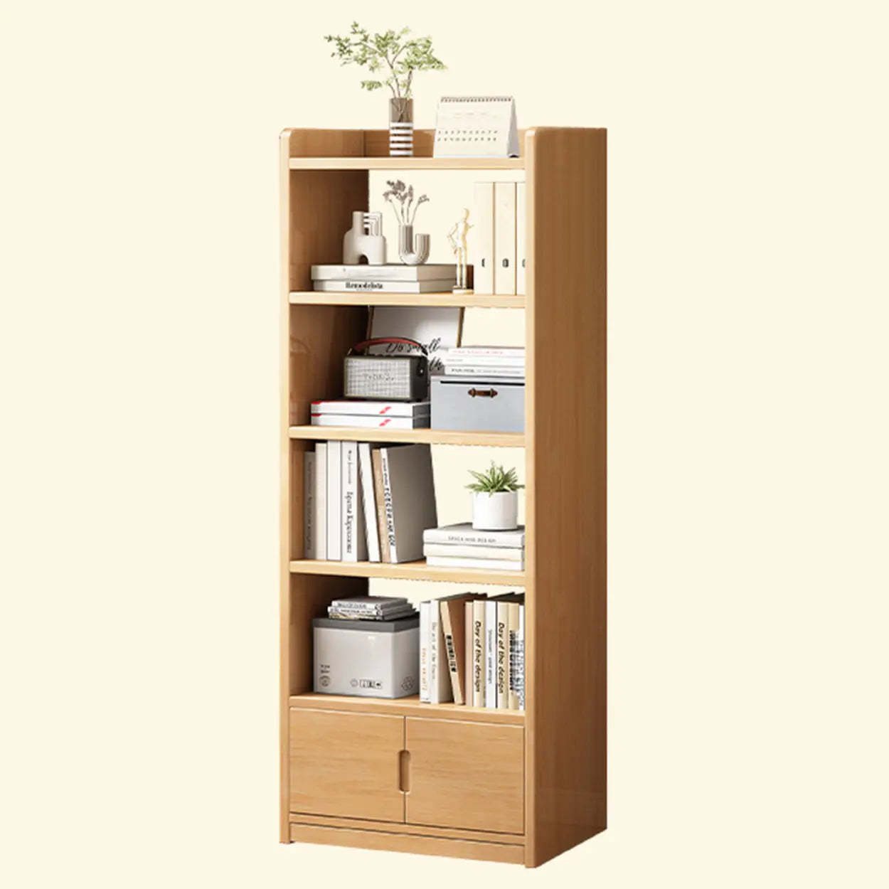 Modern Rectangular Wood Brown Bookcase