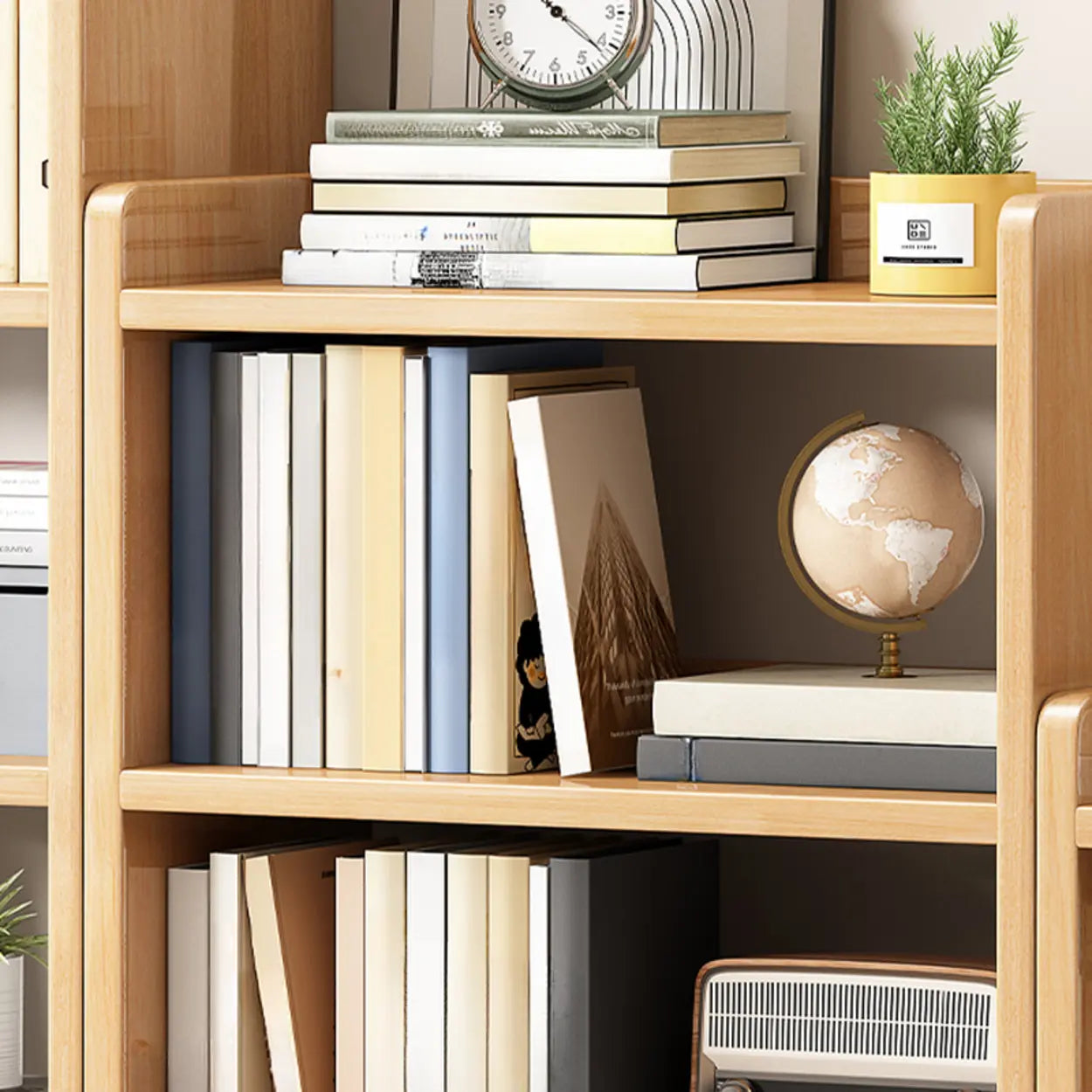 Modern Rectangular Wood Brown Bookcase