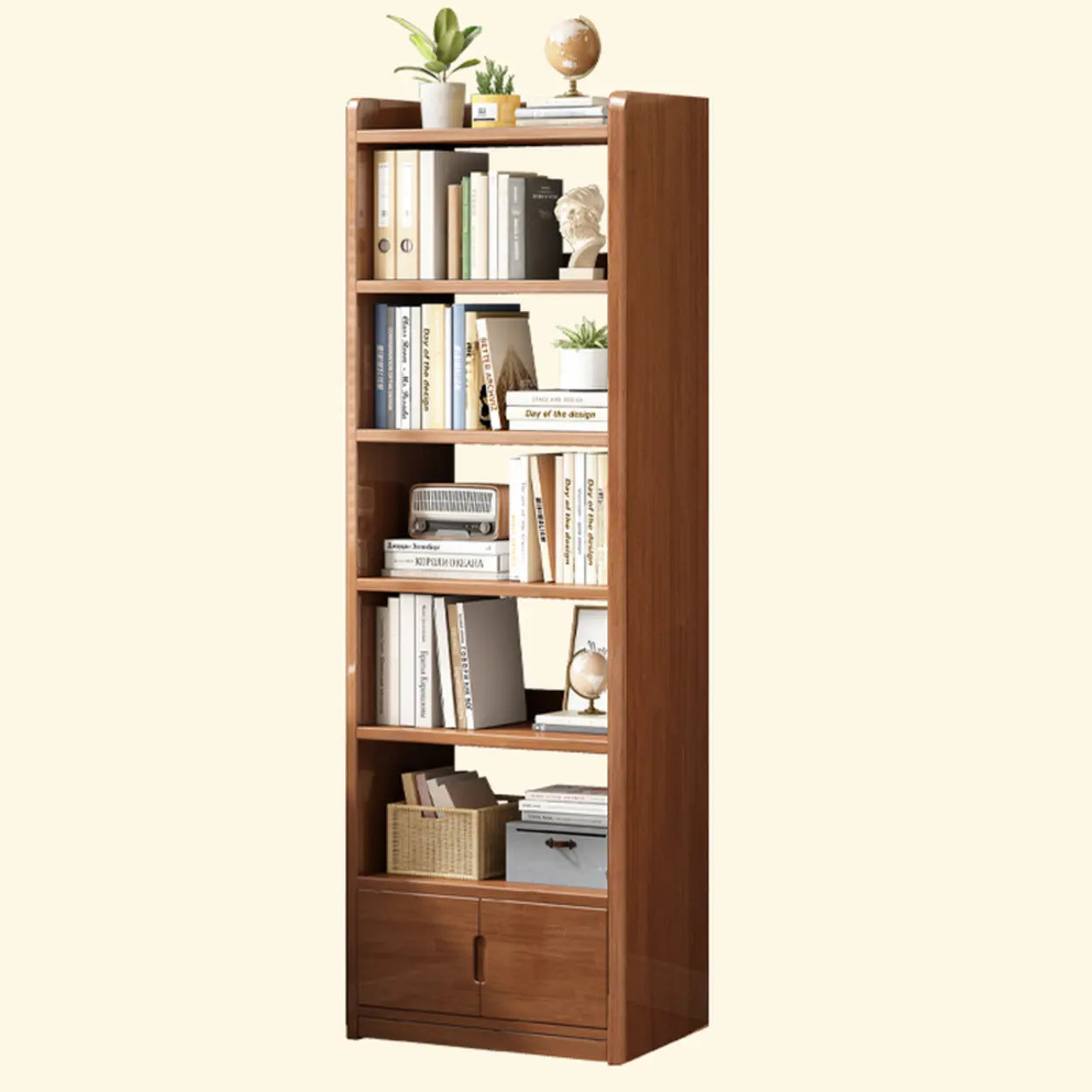 Modern Rectangular Wood Brown Bookcase