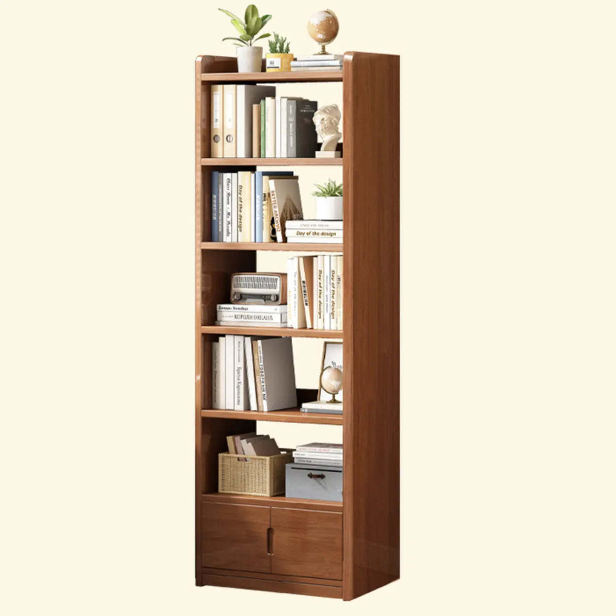 Modern Rectangular Wood Brown Bookcase