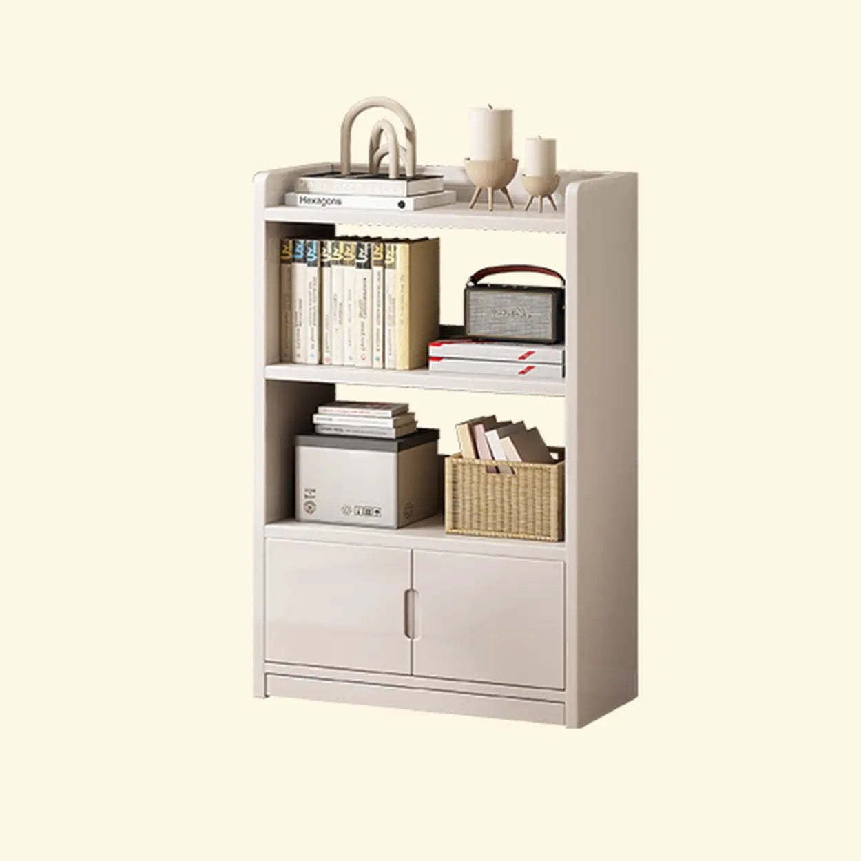Modern Rectangular Wood Brown Bookcase — Nut-Brown