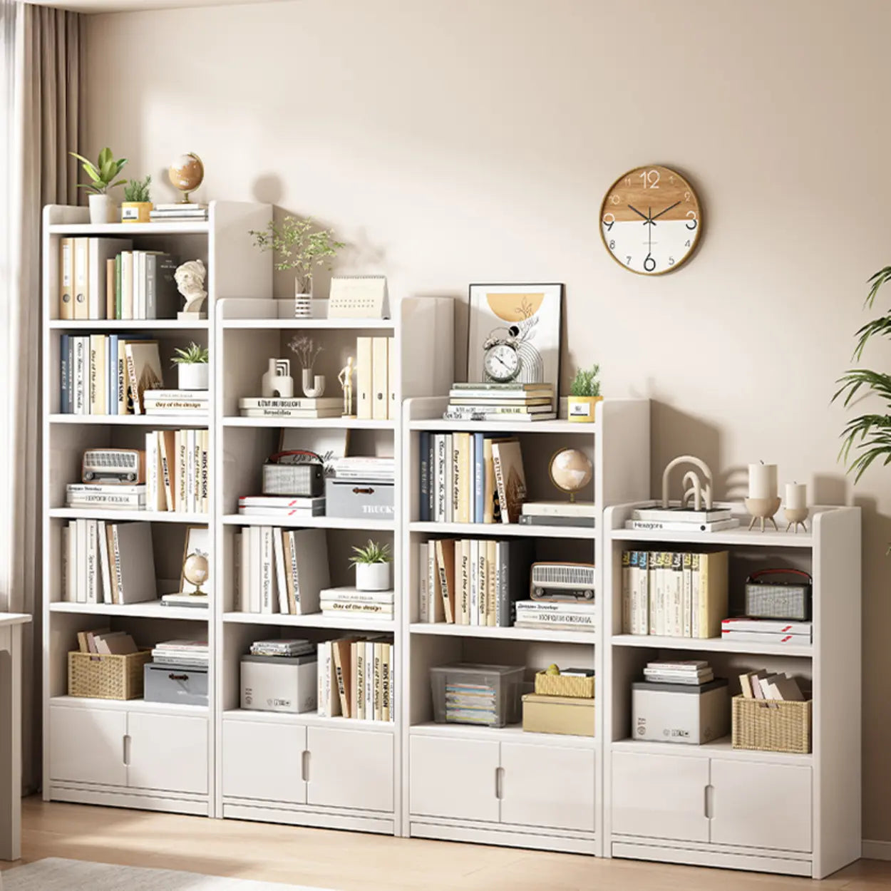Modern Rectangular Wood Brown Bookcase — Nut-Brown