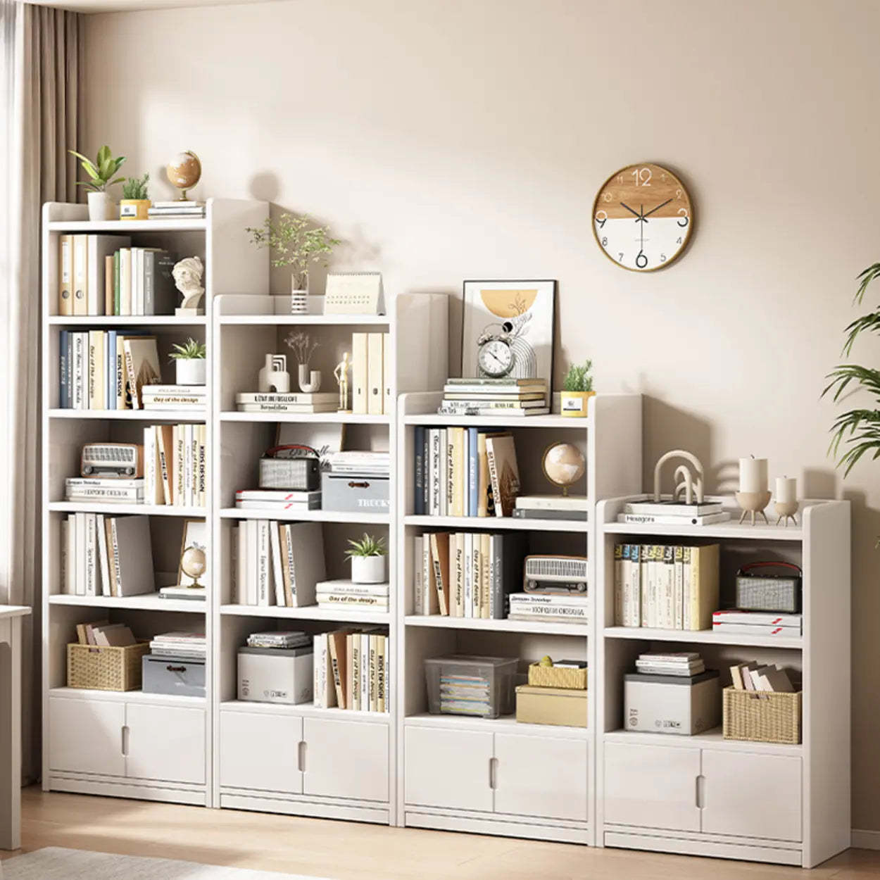 Modern Rectangular Wood Brown Bookcase — Nut-Brown