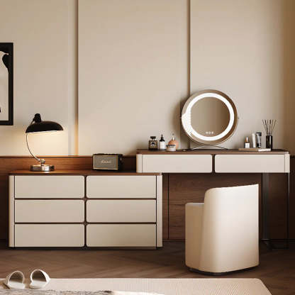 Modern Rectangular Wood Wall Light Mirror Vanity