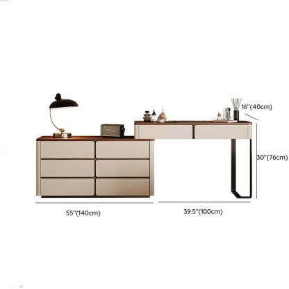 Modern Rectangular Wood Wall Light Mirror Vanity