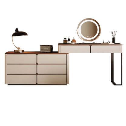 Modern Rectangular Wood Wall Light Mirror Vanity