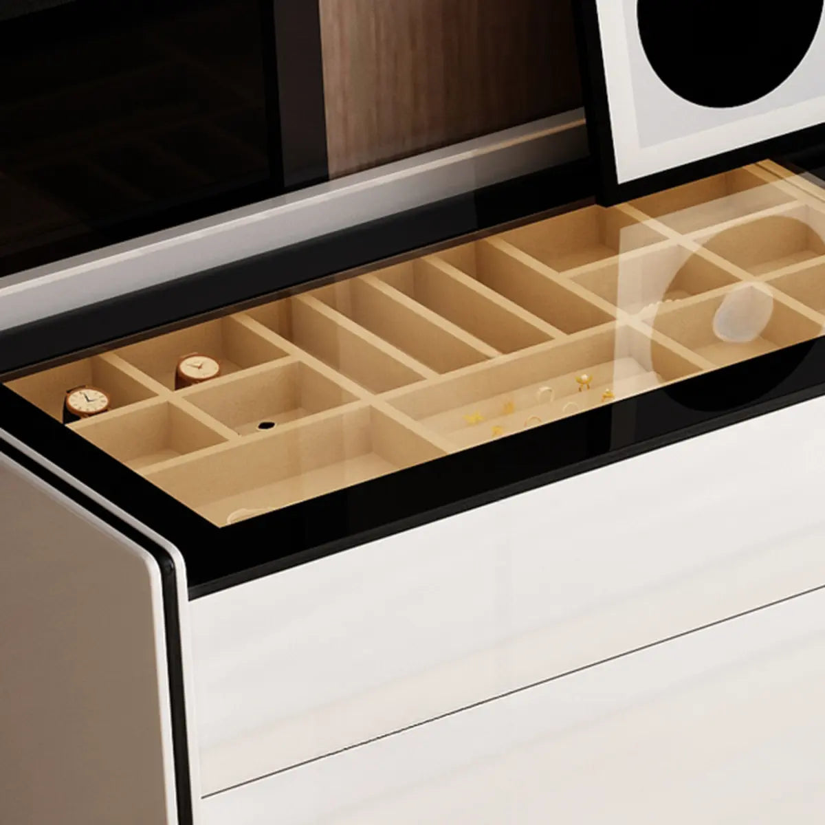 Modern White Wood Wall-Mounted Vanity Table