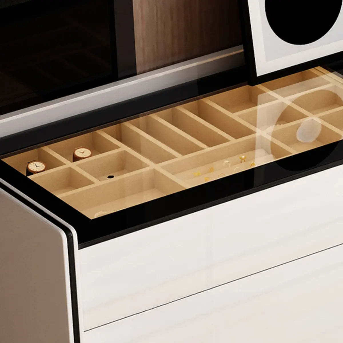 Modern White Wood Wall-Mounted Vanity Table