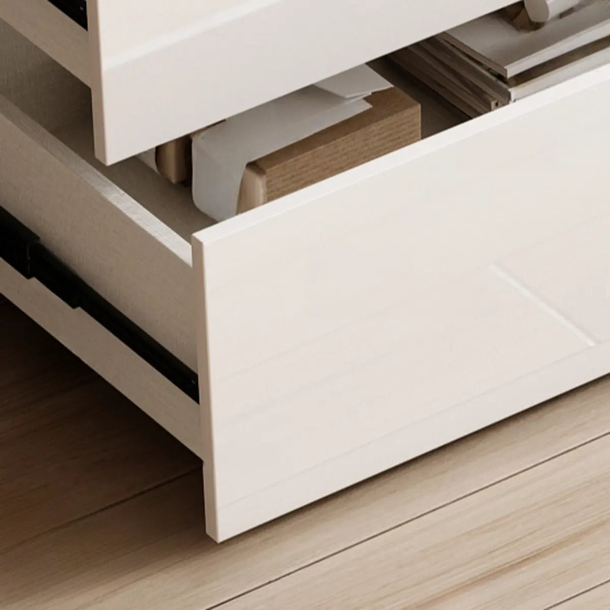 Modern White Wood Wall-Mounted Vanity Table
