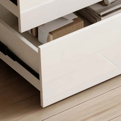 Modern White Wood Wall-Mounted Vanity Table