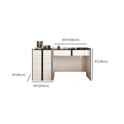 Modern White Wood Wall-Mounted Vanity Table