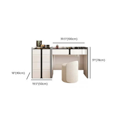 Modern White Wood Wall-Mounted Vanity Table