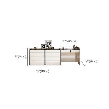 Modern White Wood Wall-Mounted Vanity Table