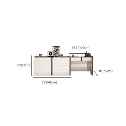 Modern White Wood Wall-Mounted Vanity Table