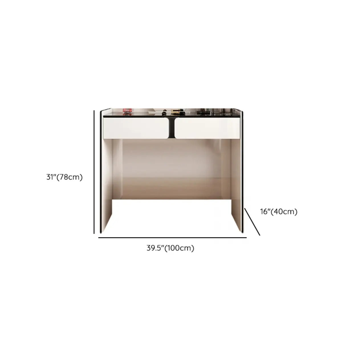 Modern White Wood Wall-Mounted Vanity Table