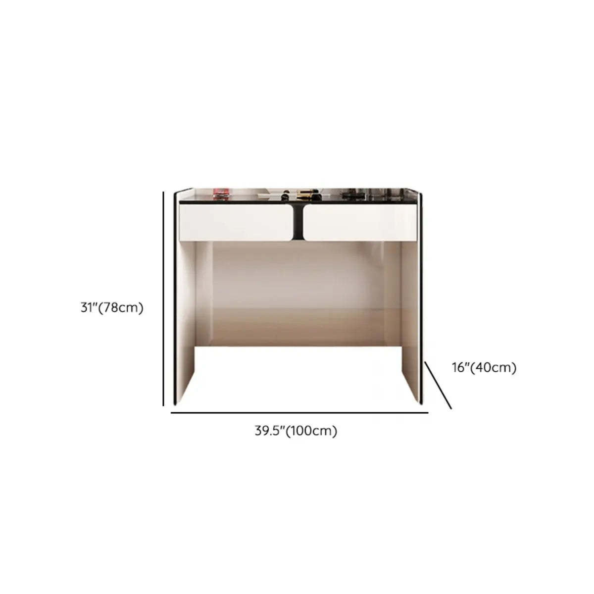 Modern White Wood Wall-Mounted Vanity Table