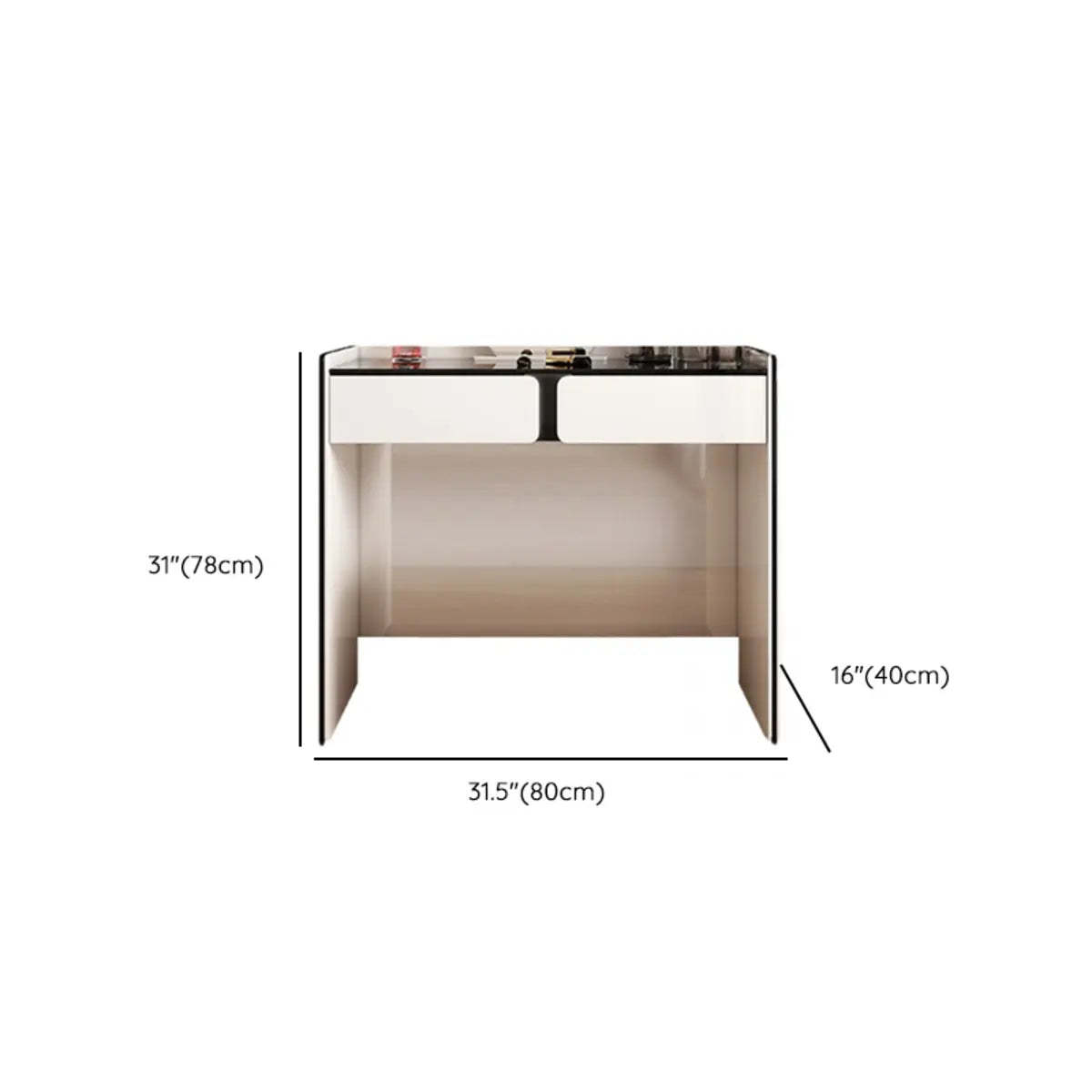 Modern White Wood Wall-Mounted Vanity Table