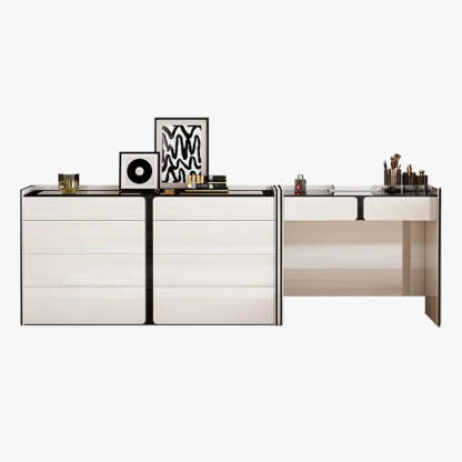 Modern White Wood Wall-Mounted Vanity Table