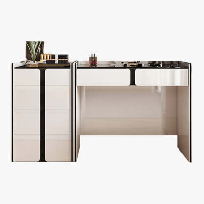 Modern White Wood Wall-Mounted Vanity Table