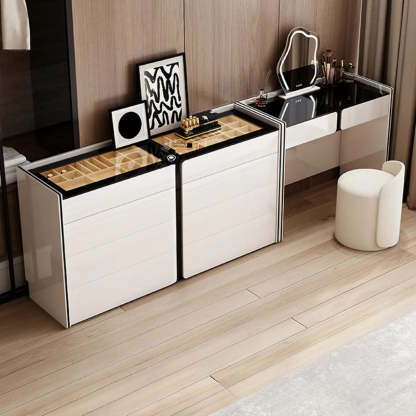 Modern White Wood Wall-Mounted Vanity Table
