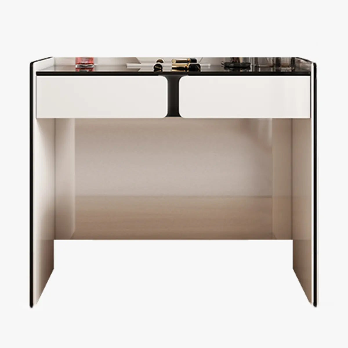 Modern White Wood Wall-Mounted Vanity Table